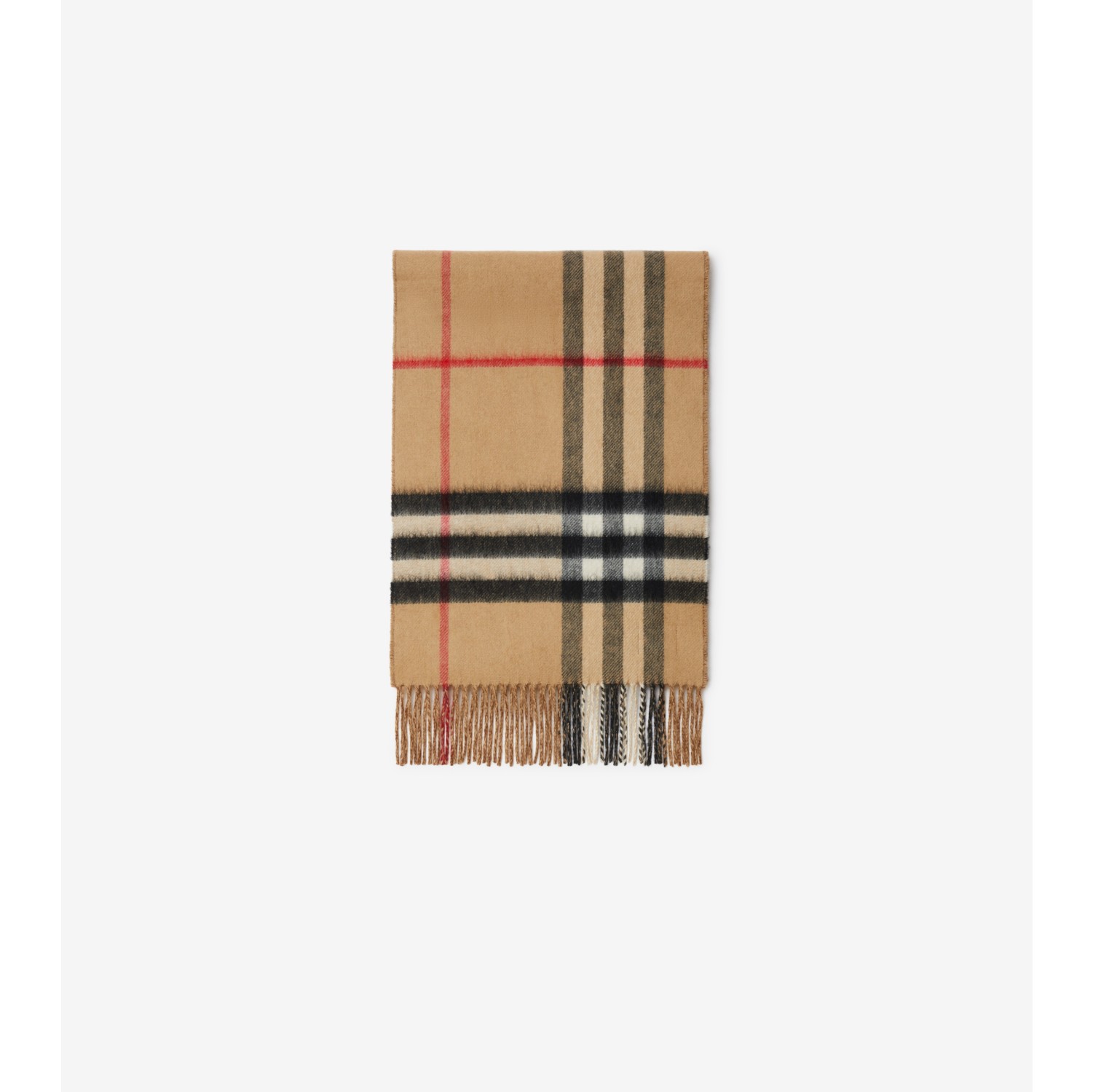 The Burberry Check Cashmere Scarf in Birch Brown