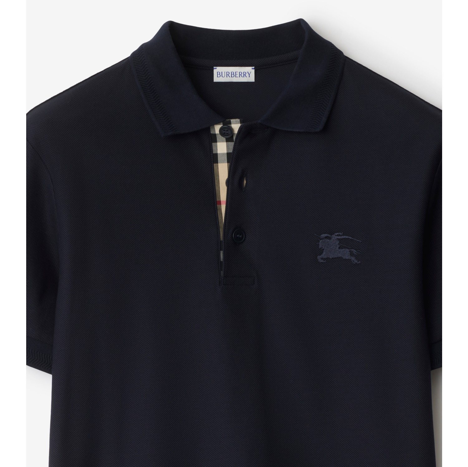 Cotton Polo Shirt in Coal blue - Men | Burberry® Official