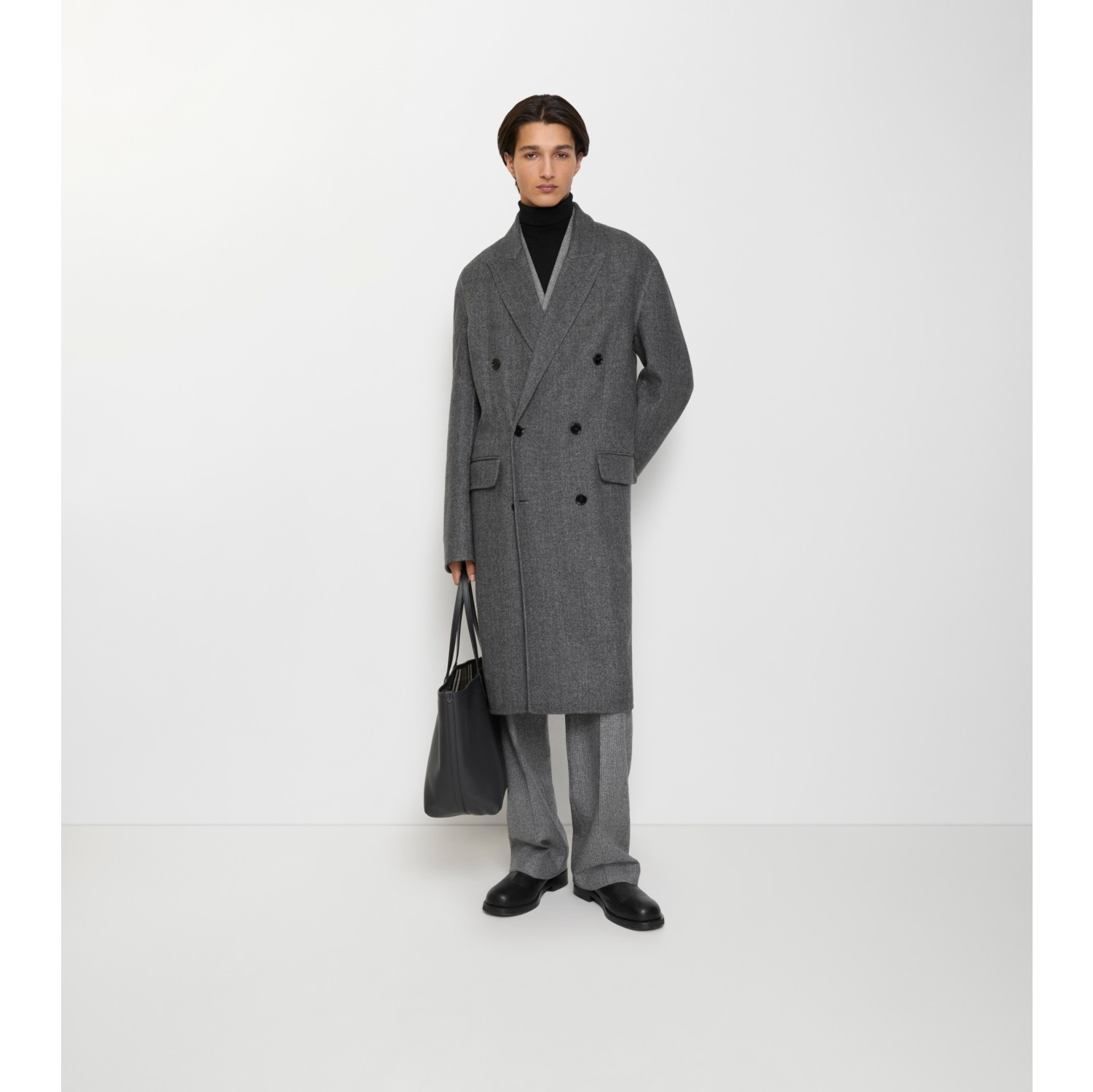 Herringbone Wool Tailored Coat