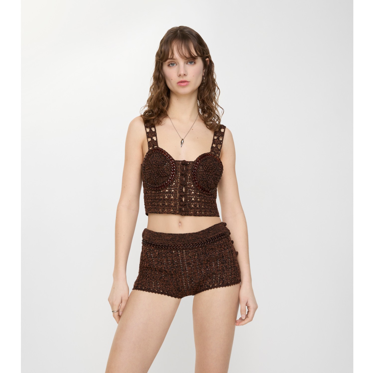Crochet Mouliné Cotton Shorts