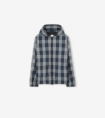 チェックナイロン ジャケット (ホワイト／ダークブルー) - メンズ | Burberry®公式サイト