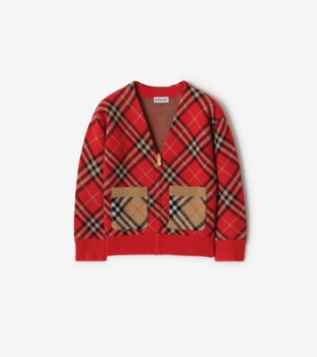 BURBERRY 総柄 カーディガン XS Burberry Checked Zip-Up Cardigan | Sendegaro IT