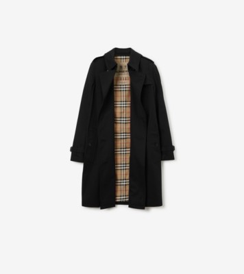 Mid-length Kensington Heritage Trench Coat in Black - Women, Cotton  Gabardine | Burberry® Official