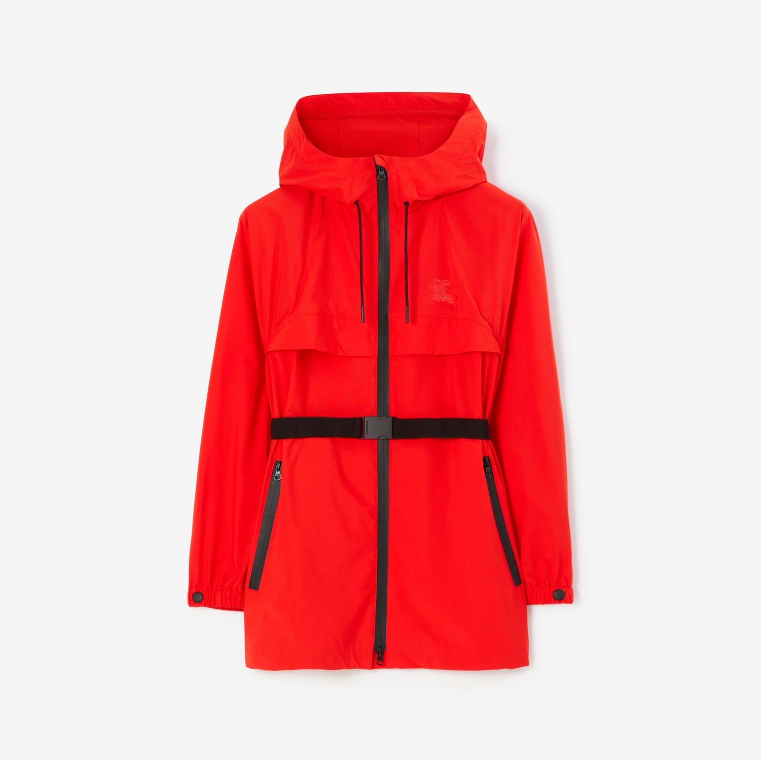 EKD Print Belted Short Parka in Red - Women | Burberry® Official