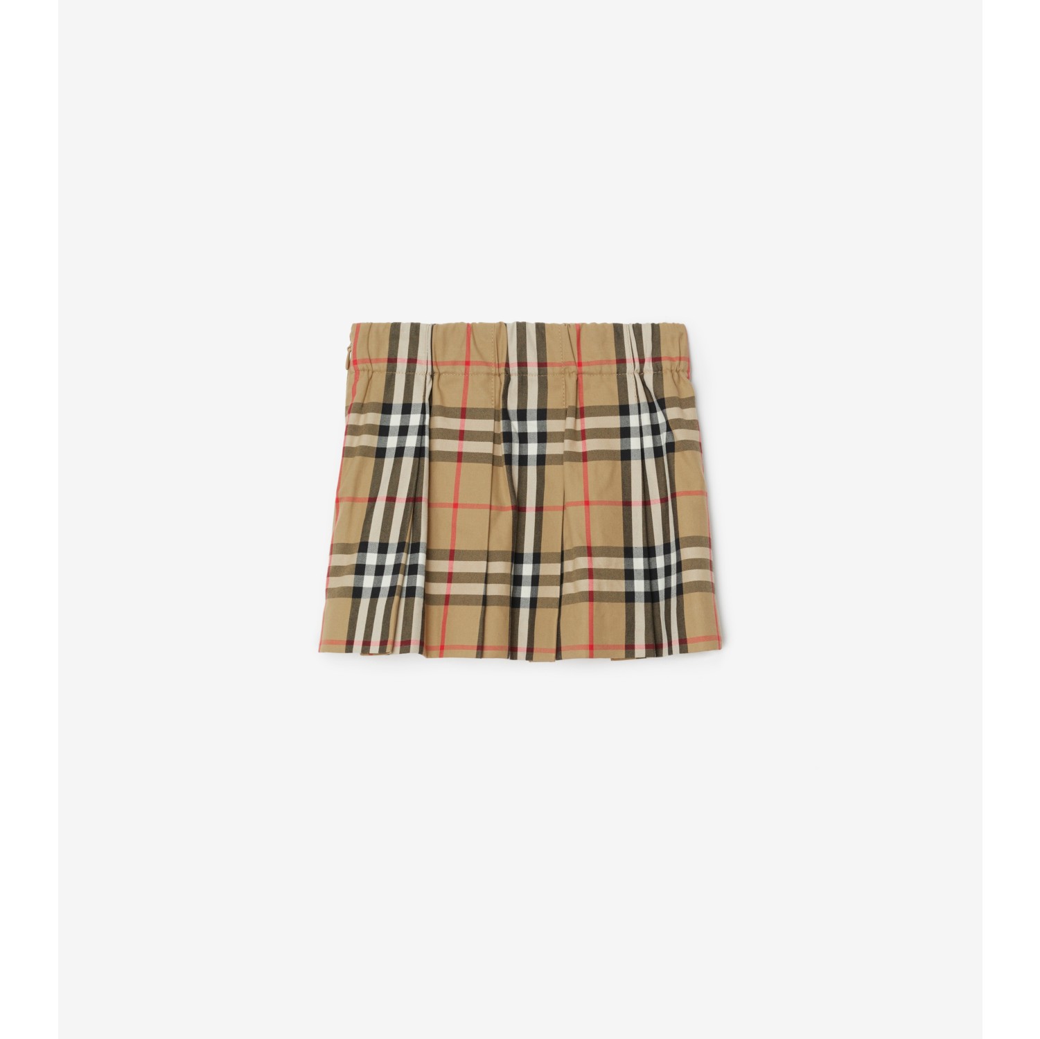 Check Cotton Pleated Skirt