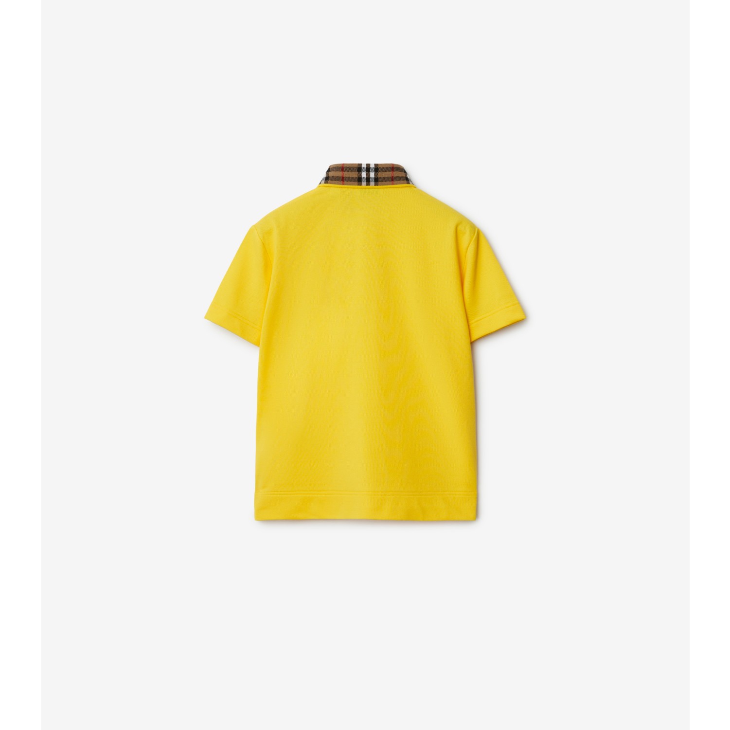 Check Collar Cotton Polo Shirt in Gorse yellow | Burberry® Official