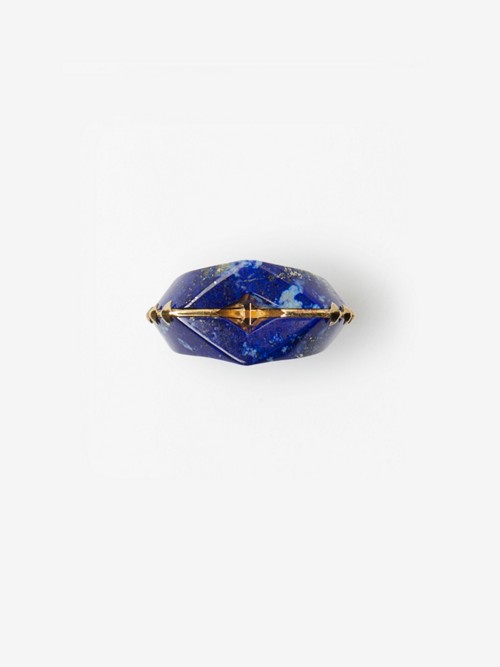 Burberry Lapis Hollow Ring In Gold