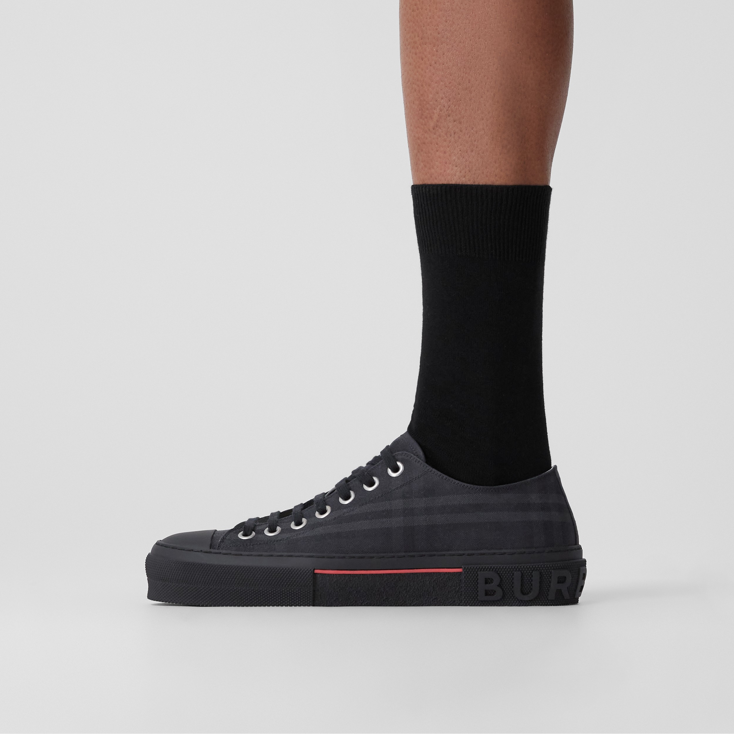 Baumwoll-Sneaker mit Vintage Check-Muster (Dunkles Anthrazitfarben) - Herren | Burberry® - 3