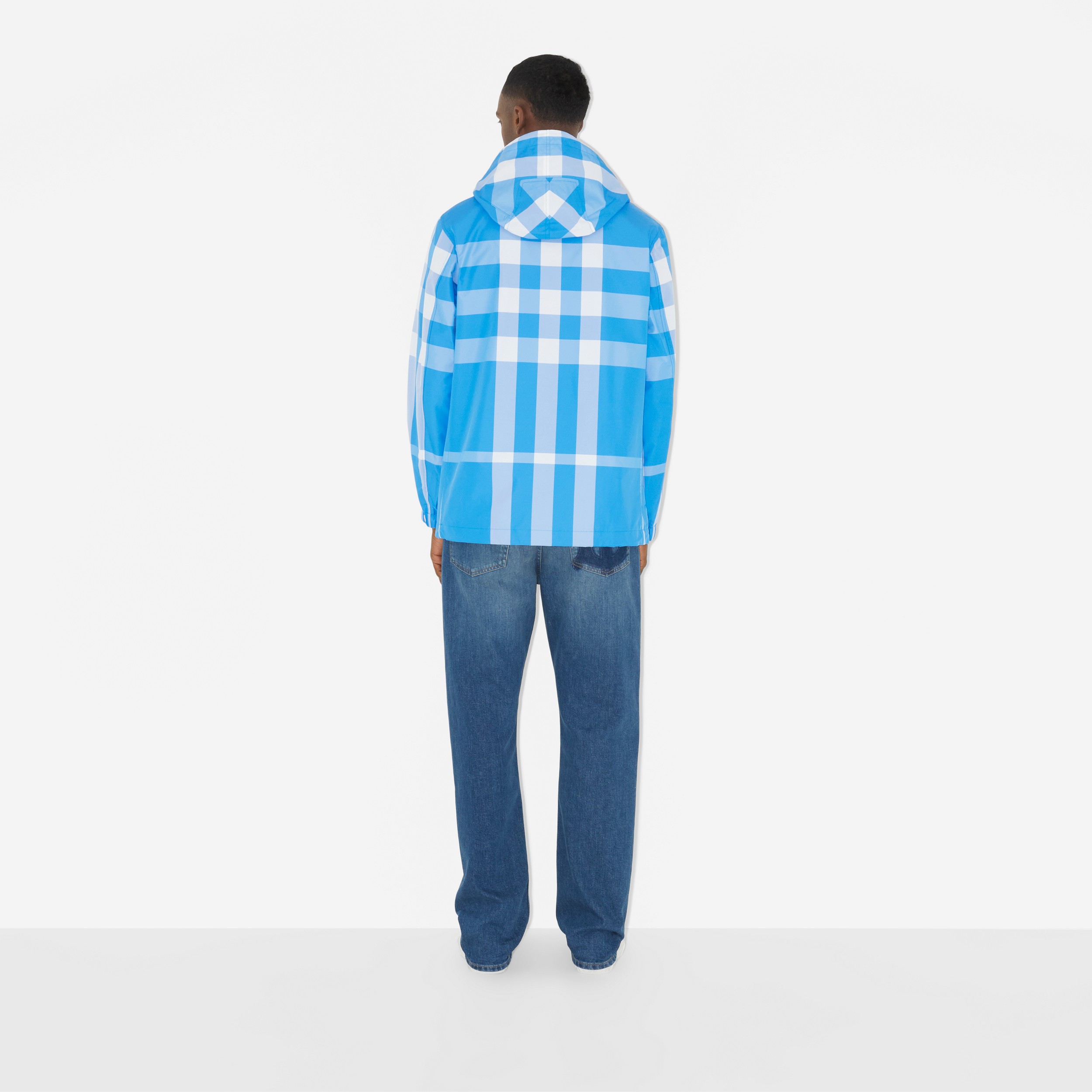 Jaqueta com capuz de nylon Check (Azul Vívido) - Homens | Burberry® oficial - 4