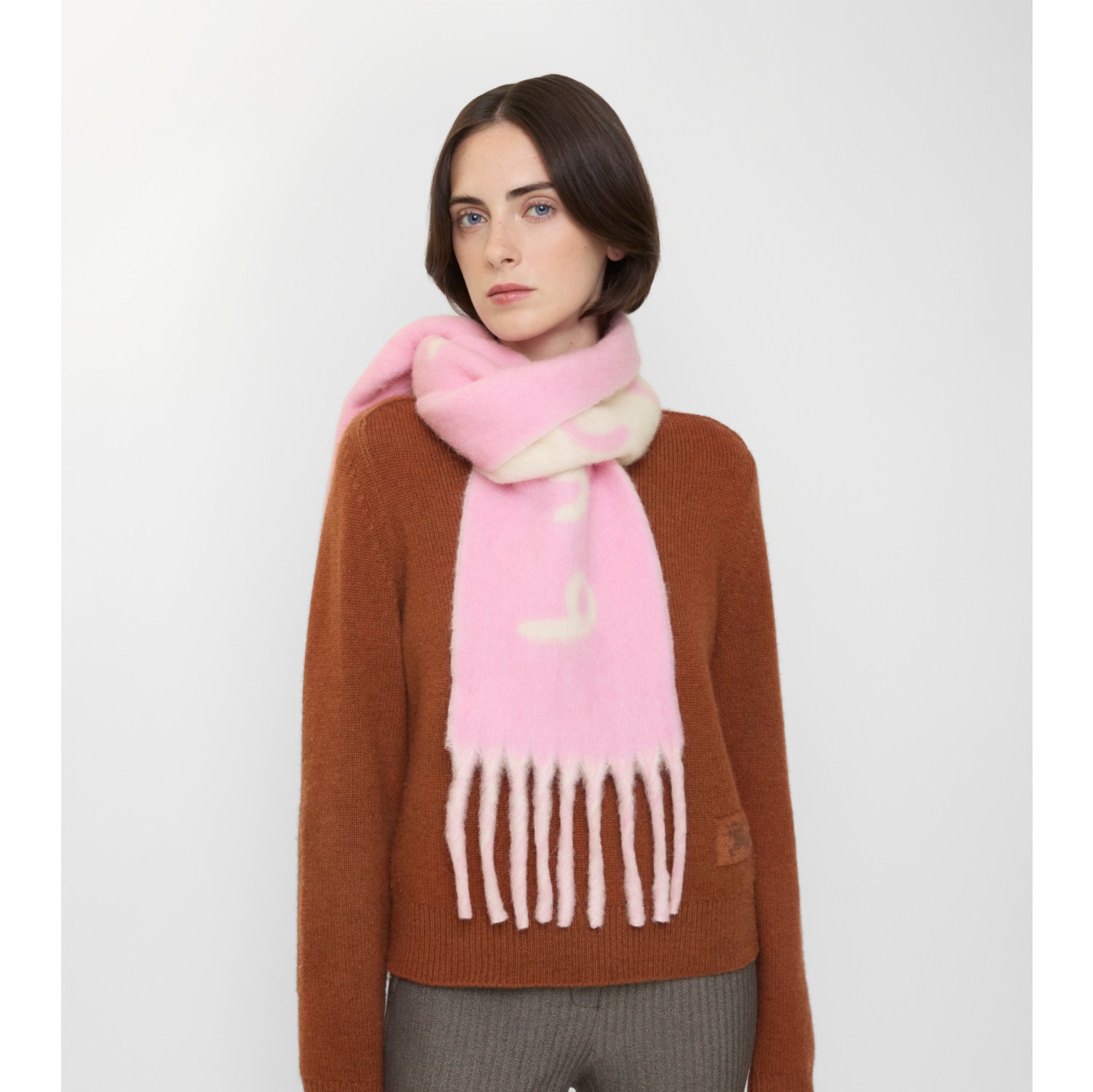 Reversible Logo Alpaca Wool Blend Scarf