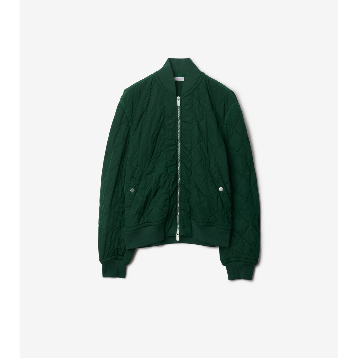 Shop Burberry Quilted Nylon Bomber Jacket In Ivy