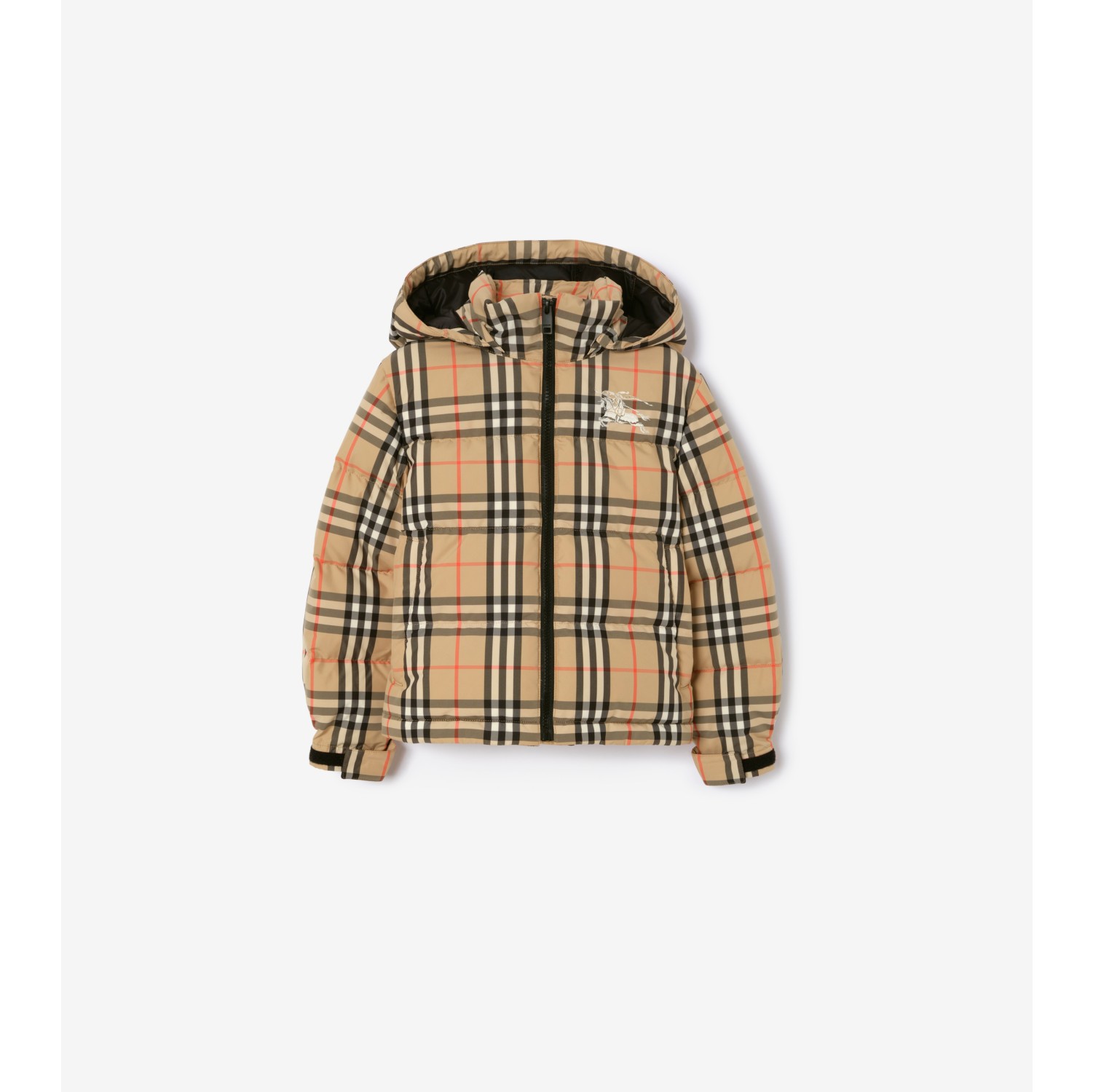 Check Hooded Puffer Jacket