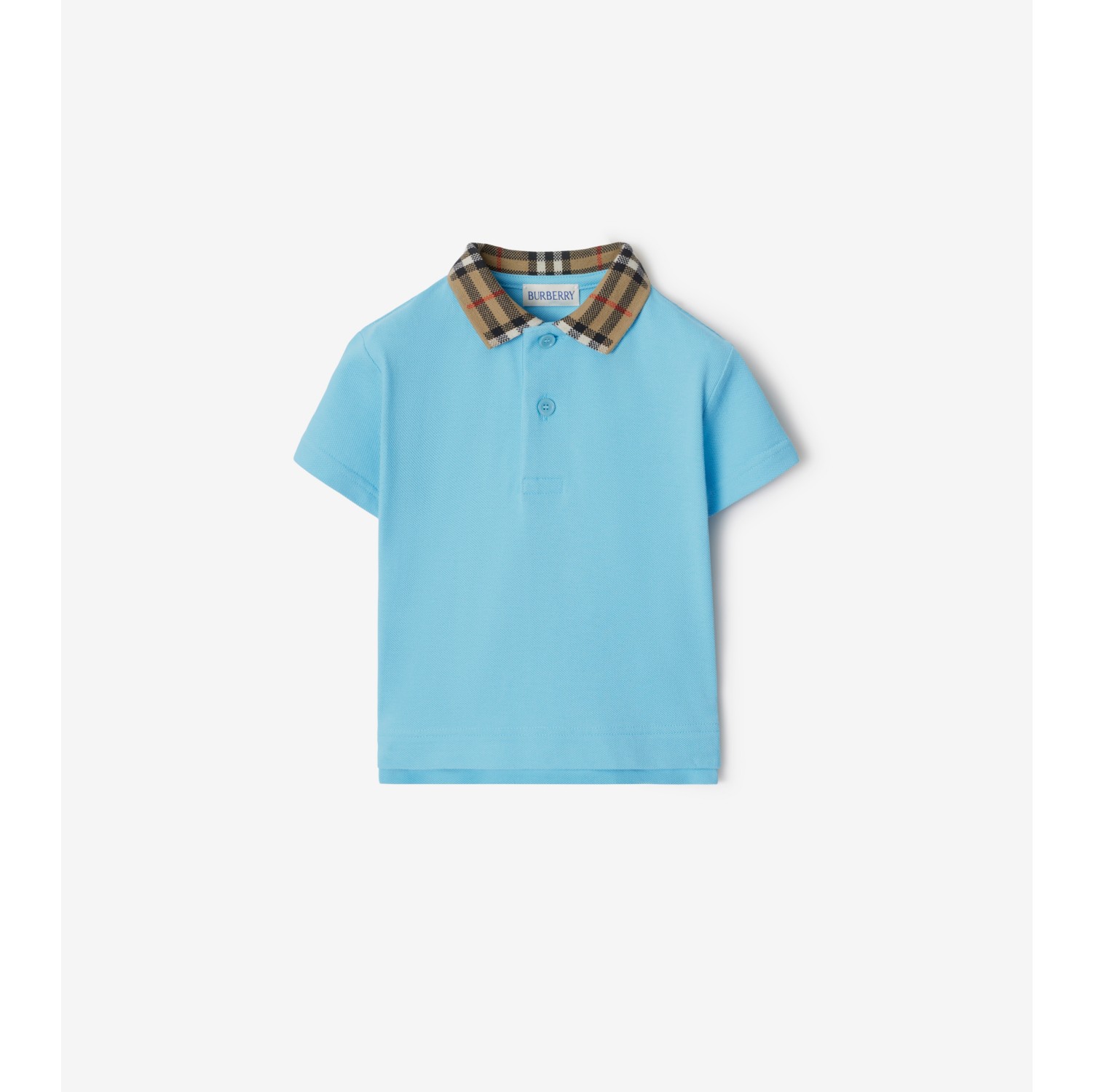 Check Collar Cotton Polo Shirt