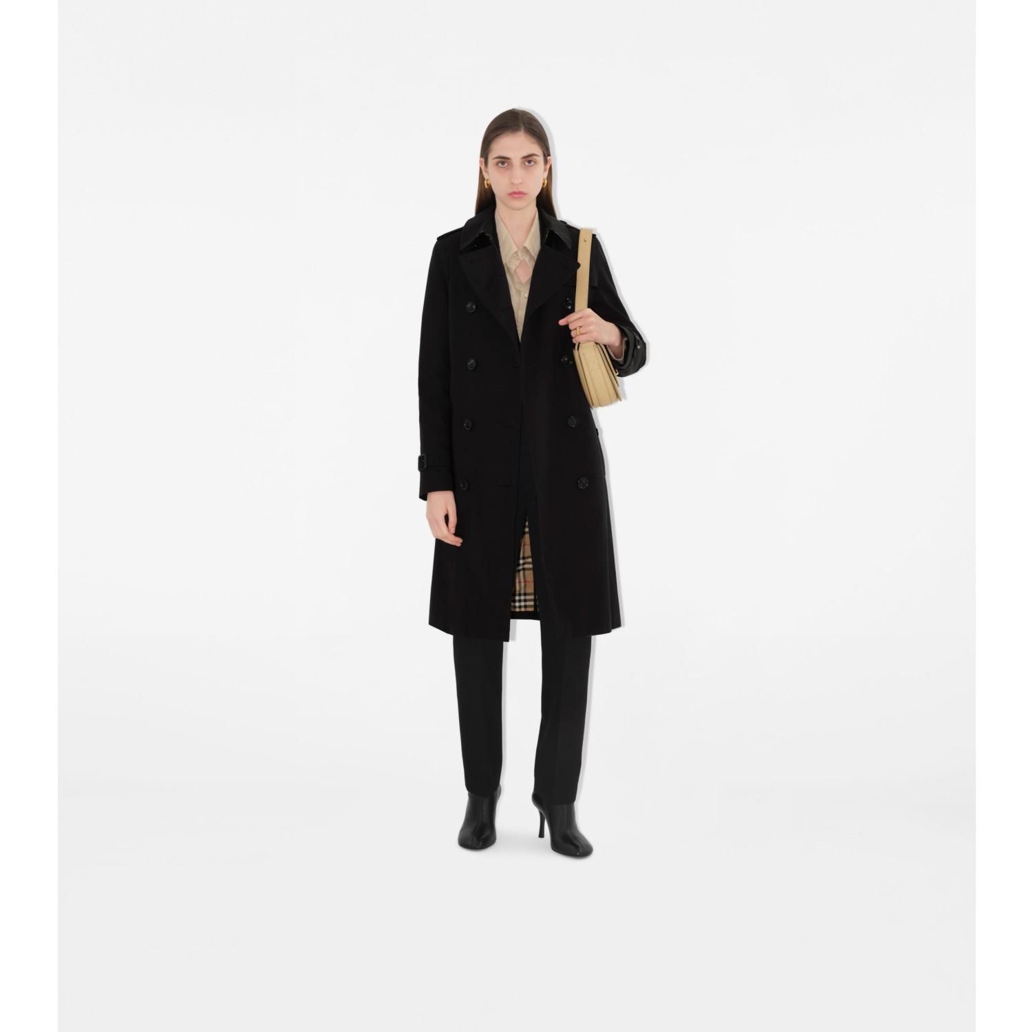 Long Kensington Heritage Trench Coat in Black Women Burberry Official