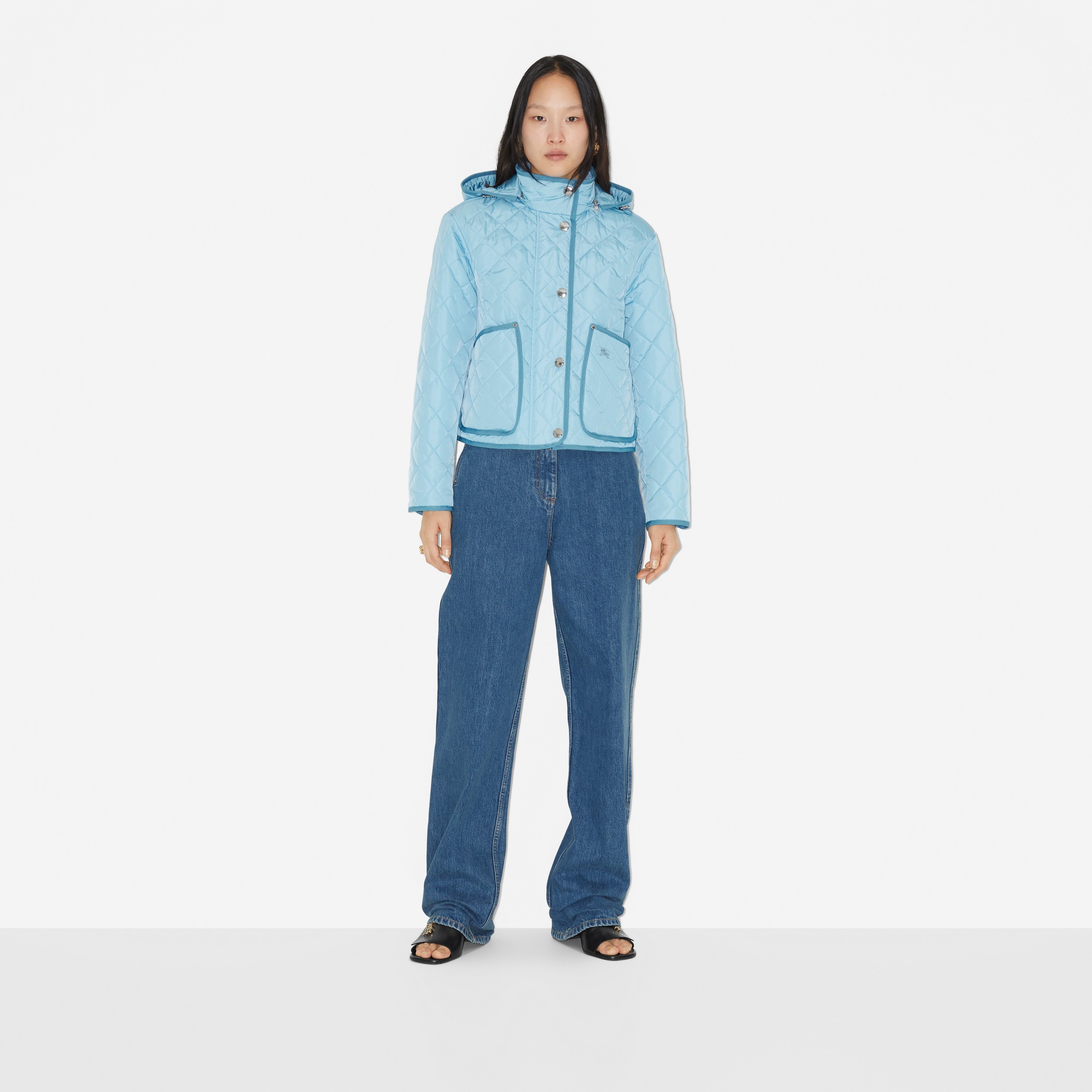 Cropped-Jacke aus Nylon in Rautensteppung (Kühles Denimblau) - Damen | Burberry® - 2