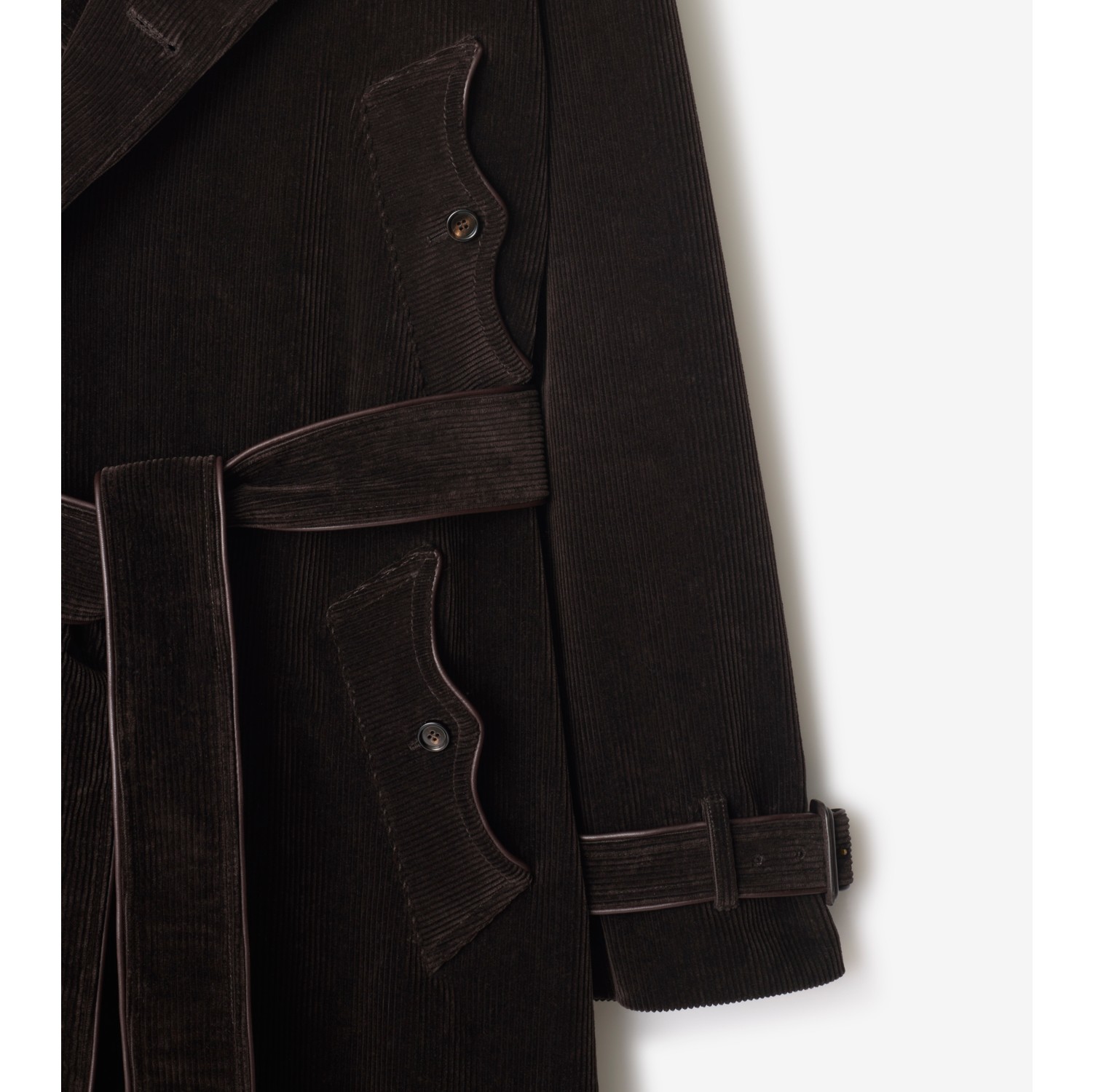 Long Corduroy Trench Coat
