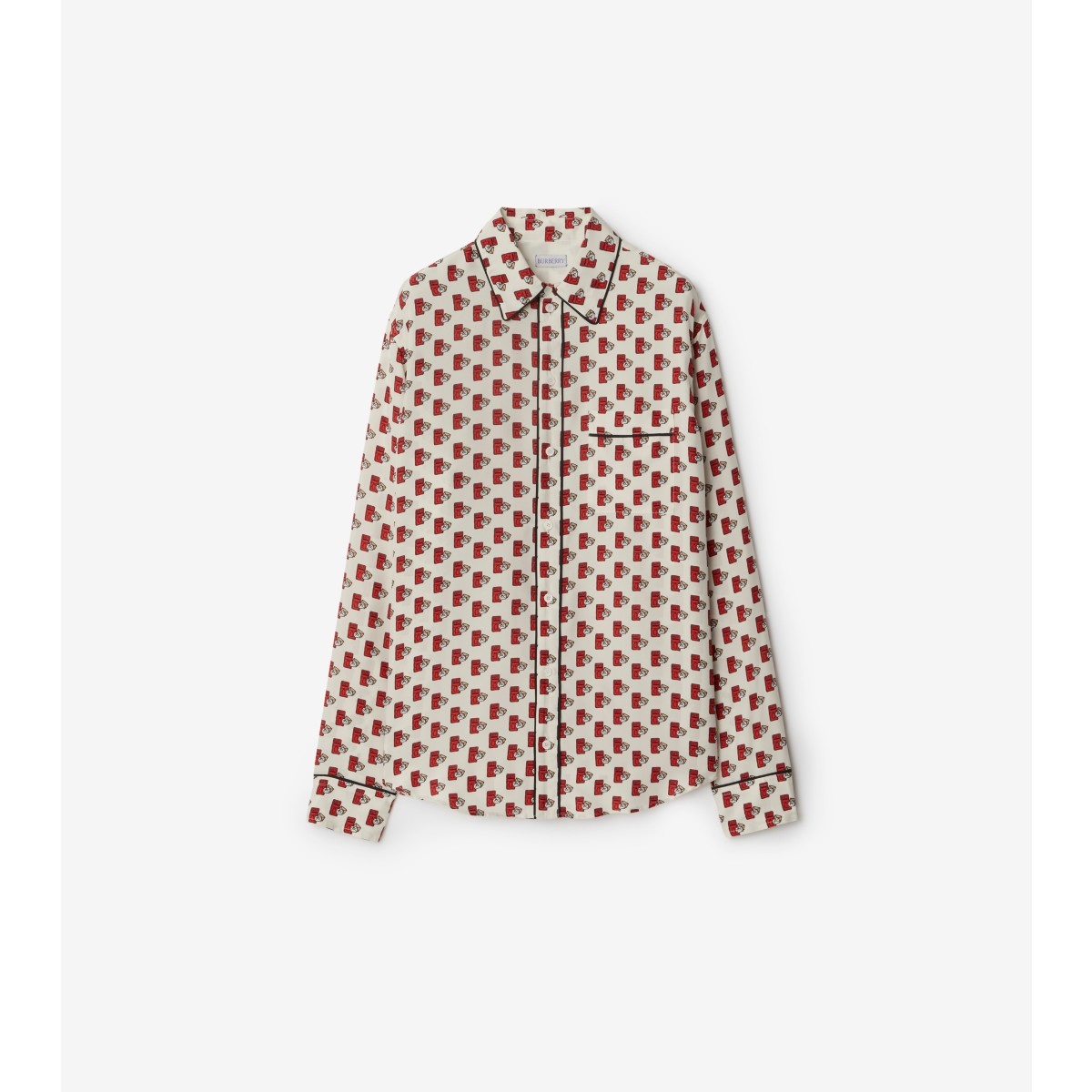 Burberry Silk Postbox Shirt In Chalk