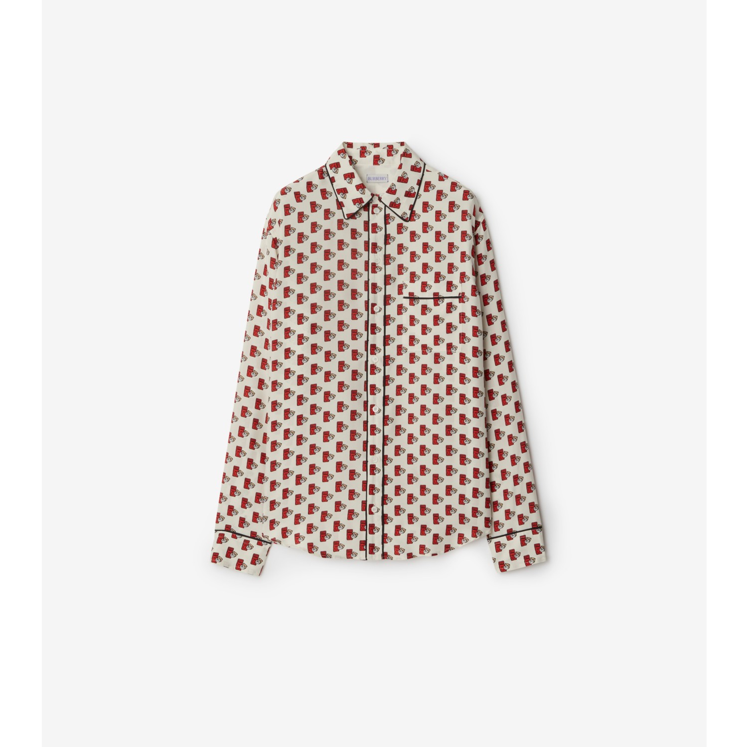 Postbox Silk Shirt in Chalk Women Burberry Official