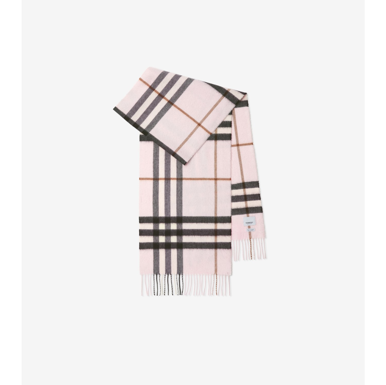 Check Cashmere Scarf in Pale candy pink | Burberry® Official