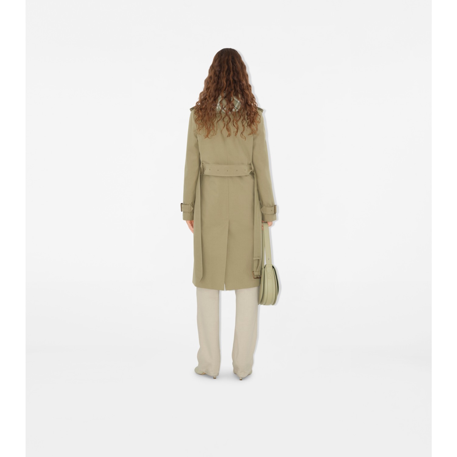 Langer Trenchcoat aus Gabardine