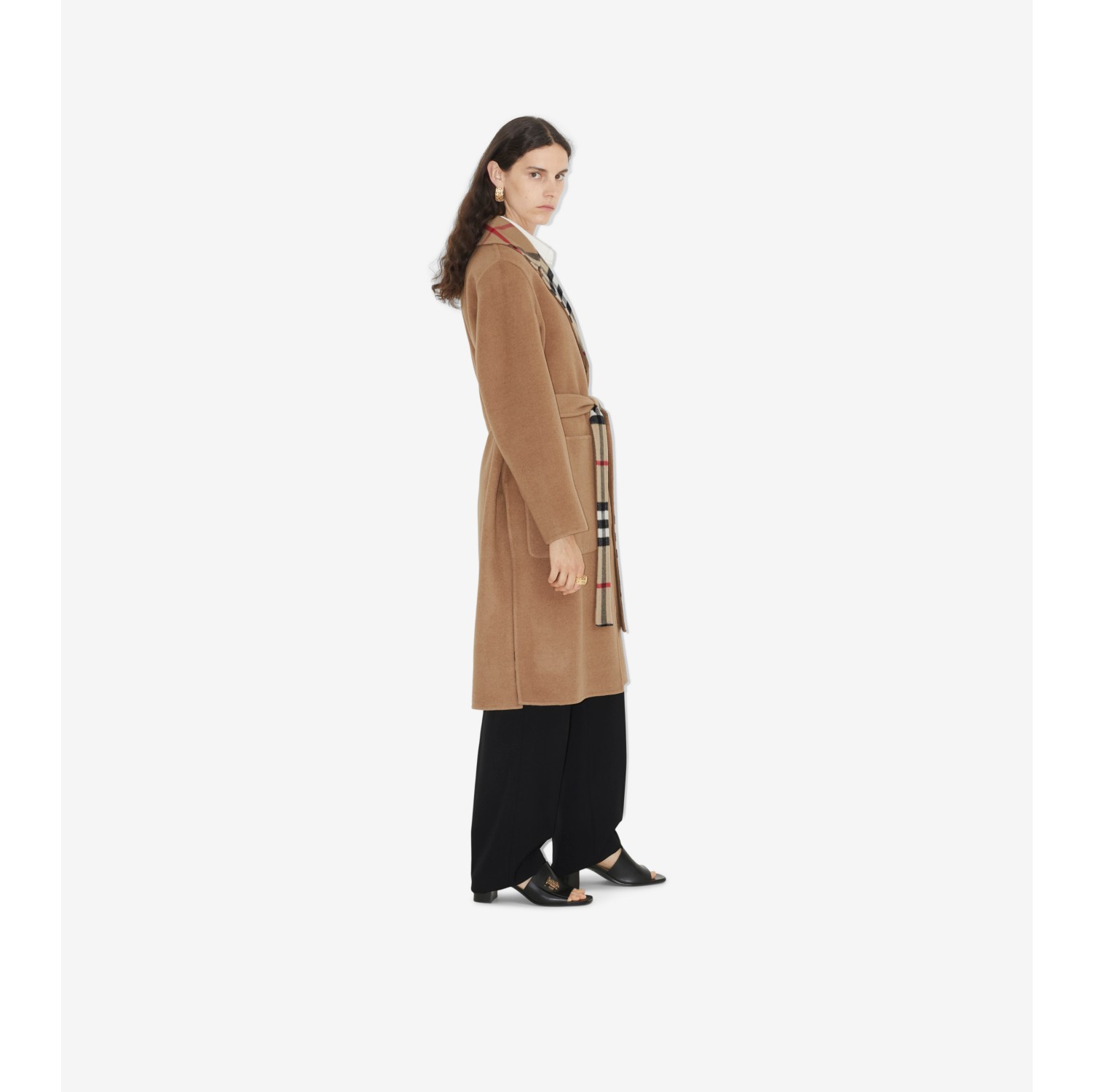 Wool reversible trench coat