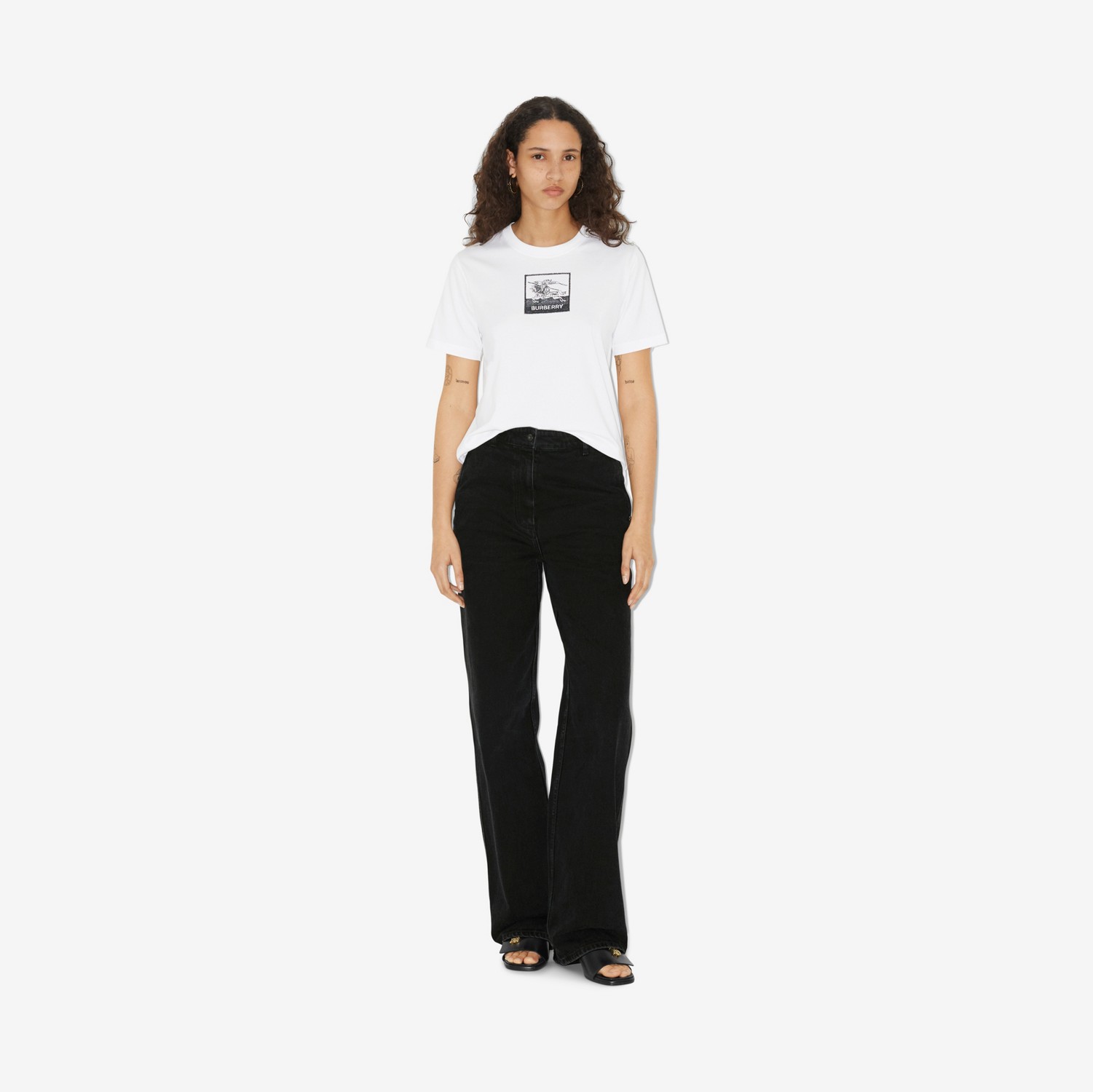 EKD Cotton T-shirt in White - Women | Burberry® Official
