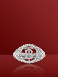 Crystal Detail  Monogram Motif Ring