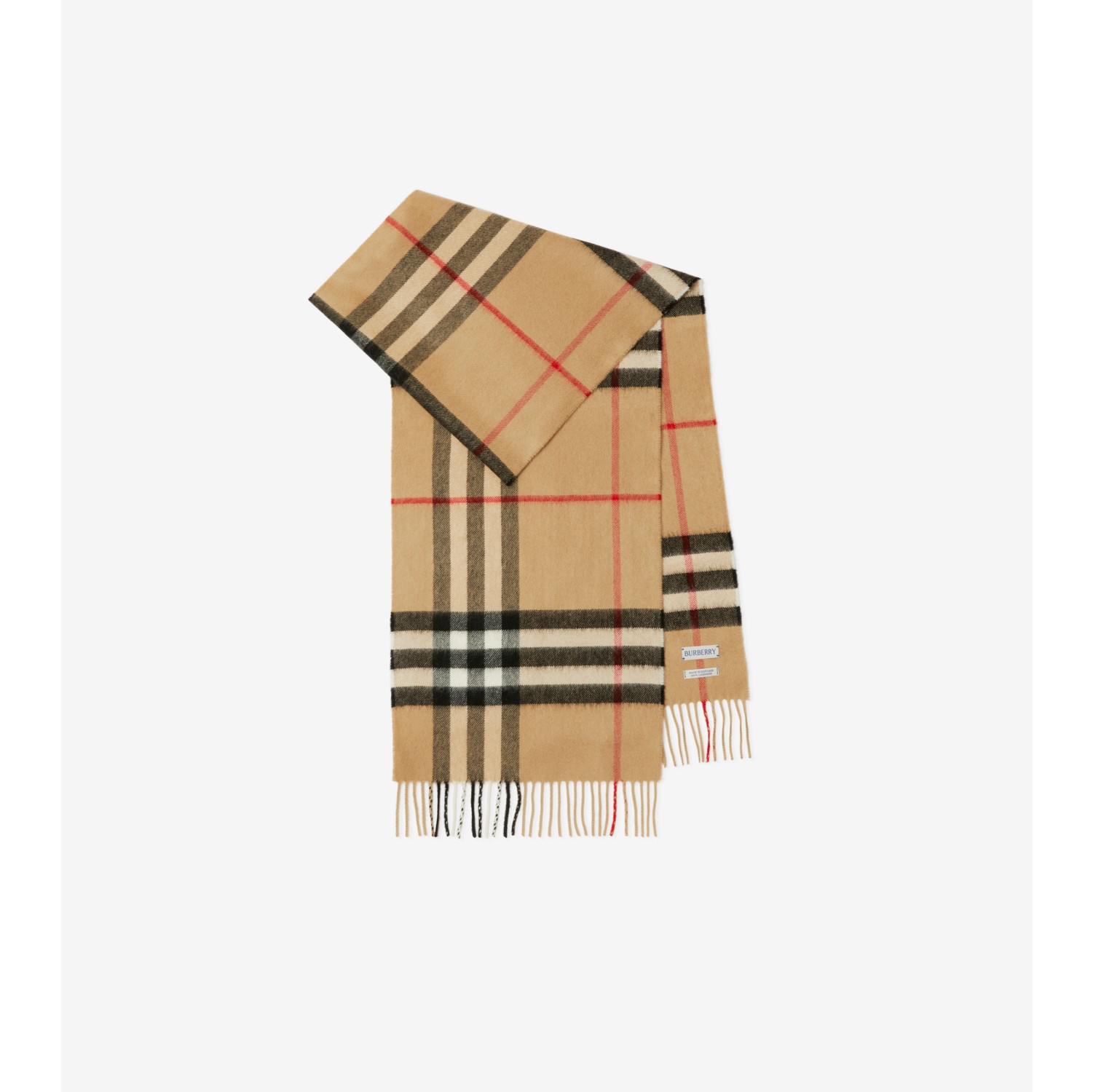 Check Cashmere Scarf in Archive beige Burberry Official