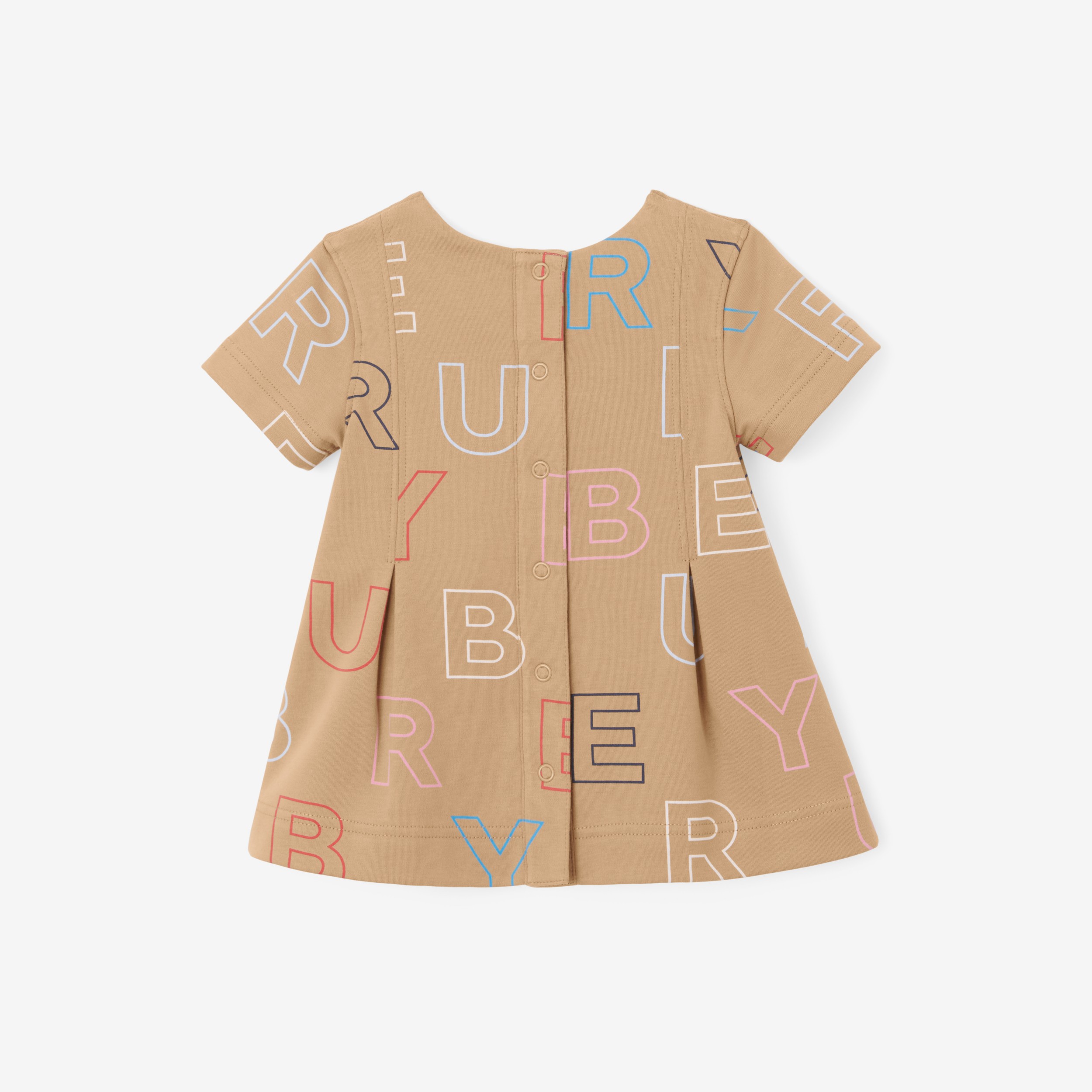 Logo Print Pleated Dress with Bloomers – Online Exclusive in Archive Beige  - Children | Burberry® Official
