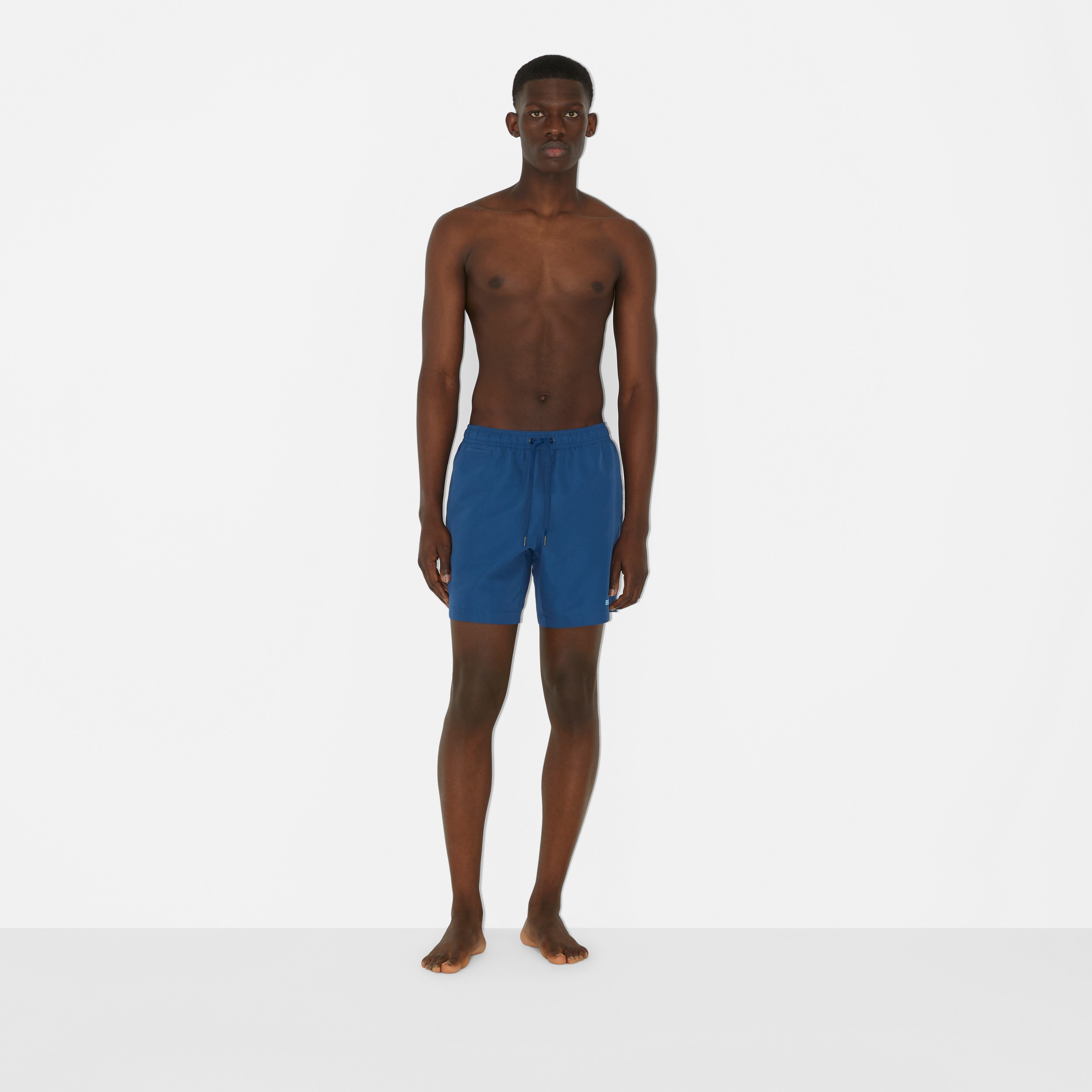 Logo Print Drawcord Swim Shorts in Rich Navy - Men | Burberry® Official - 2