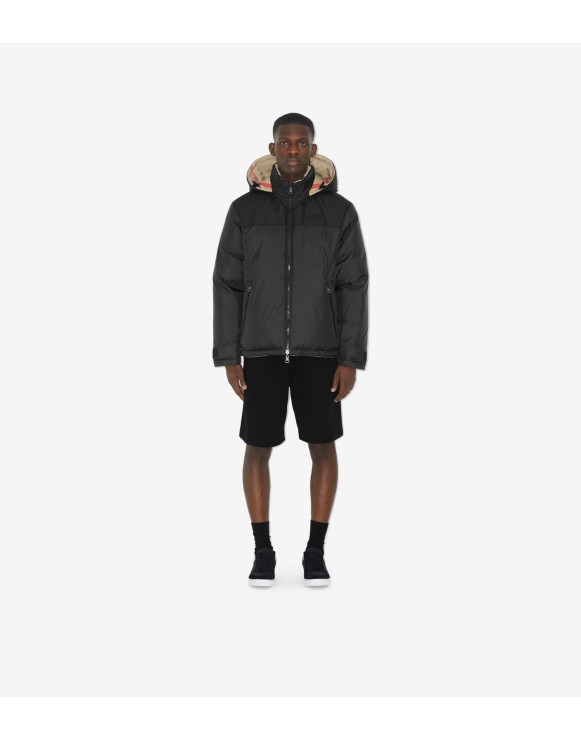 Reversible Check Nylon Puffer Jacket