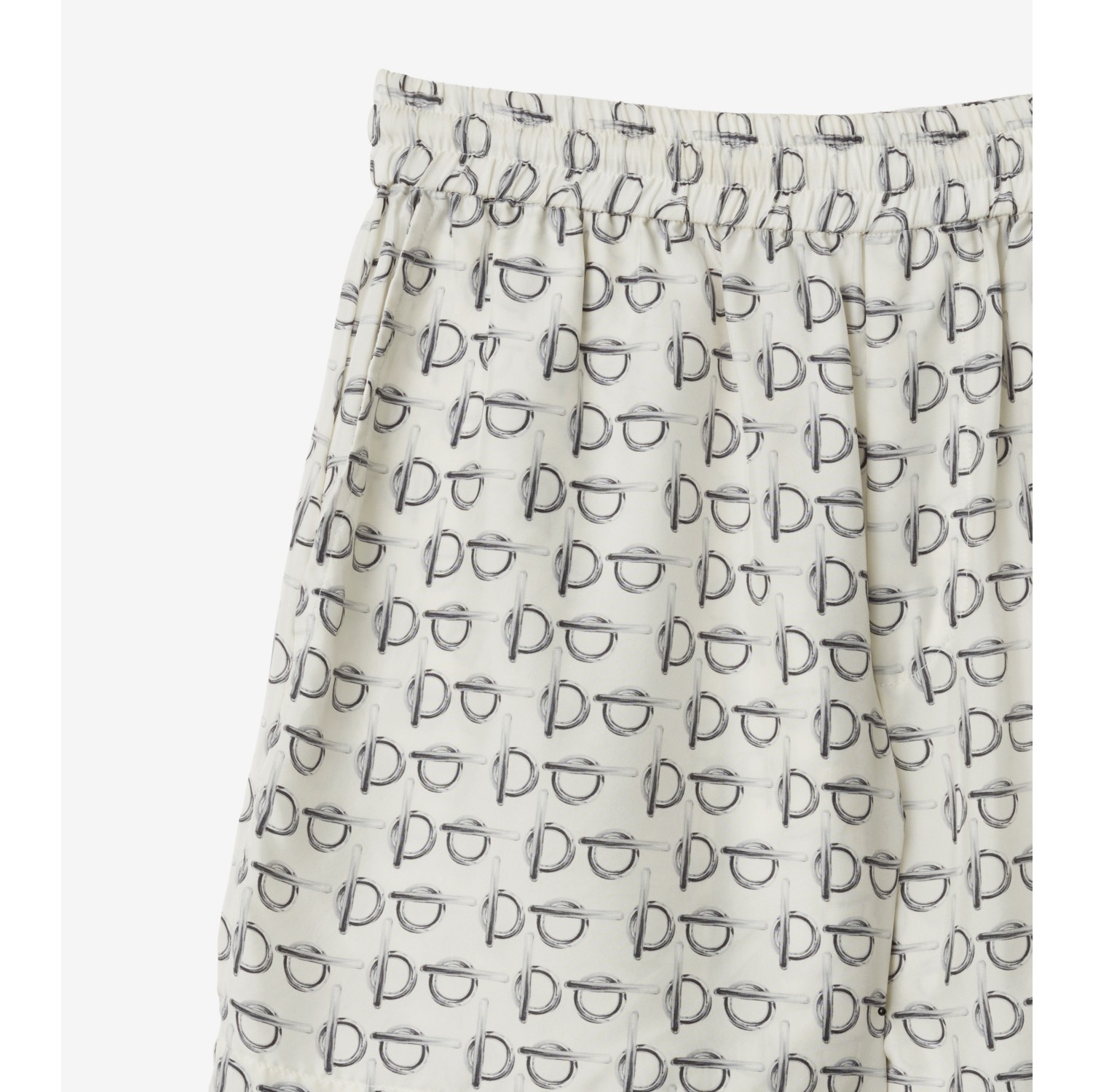 B Silk Shorts in Silver white Women Burberry Official