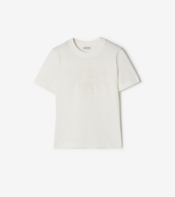 Knight Stamp Cotton T-shirt in Chalk white - Women, Lace