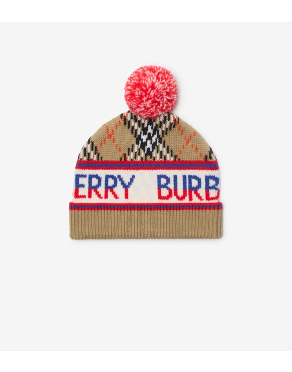 Check Wool Blend Beanie