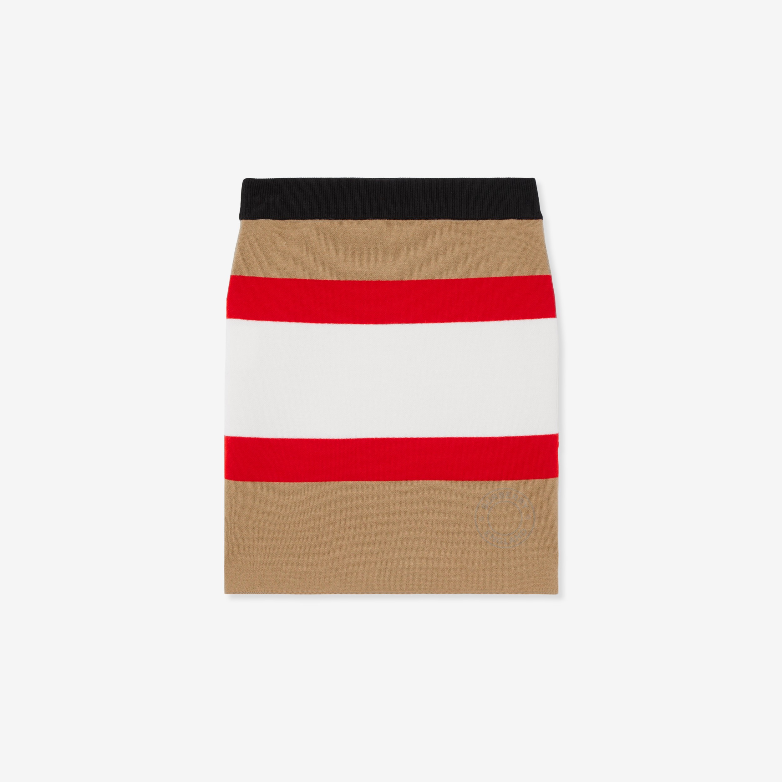 Logo Graphic Appliqué Wool Blend Skirt in Ivory | Burberry® Official - 2