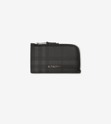 City Check Zip Card Case Iron Technical Cotton ®