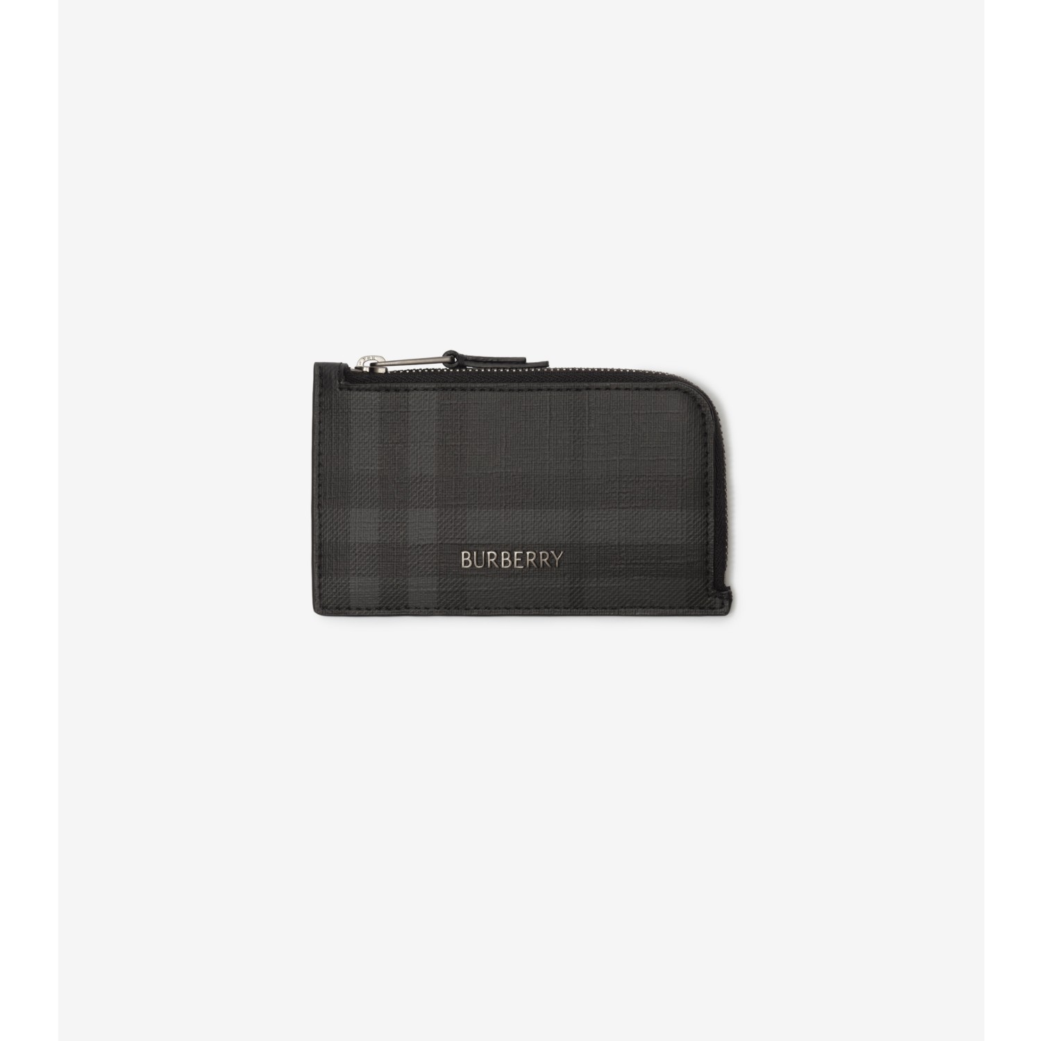 City Check Zip Card Case in Iron grey - Men, Cotton, Technical | Burberry® Official