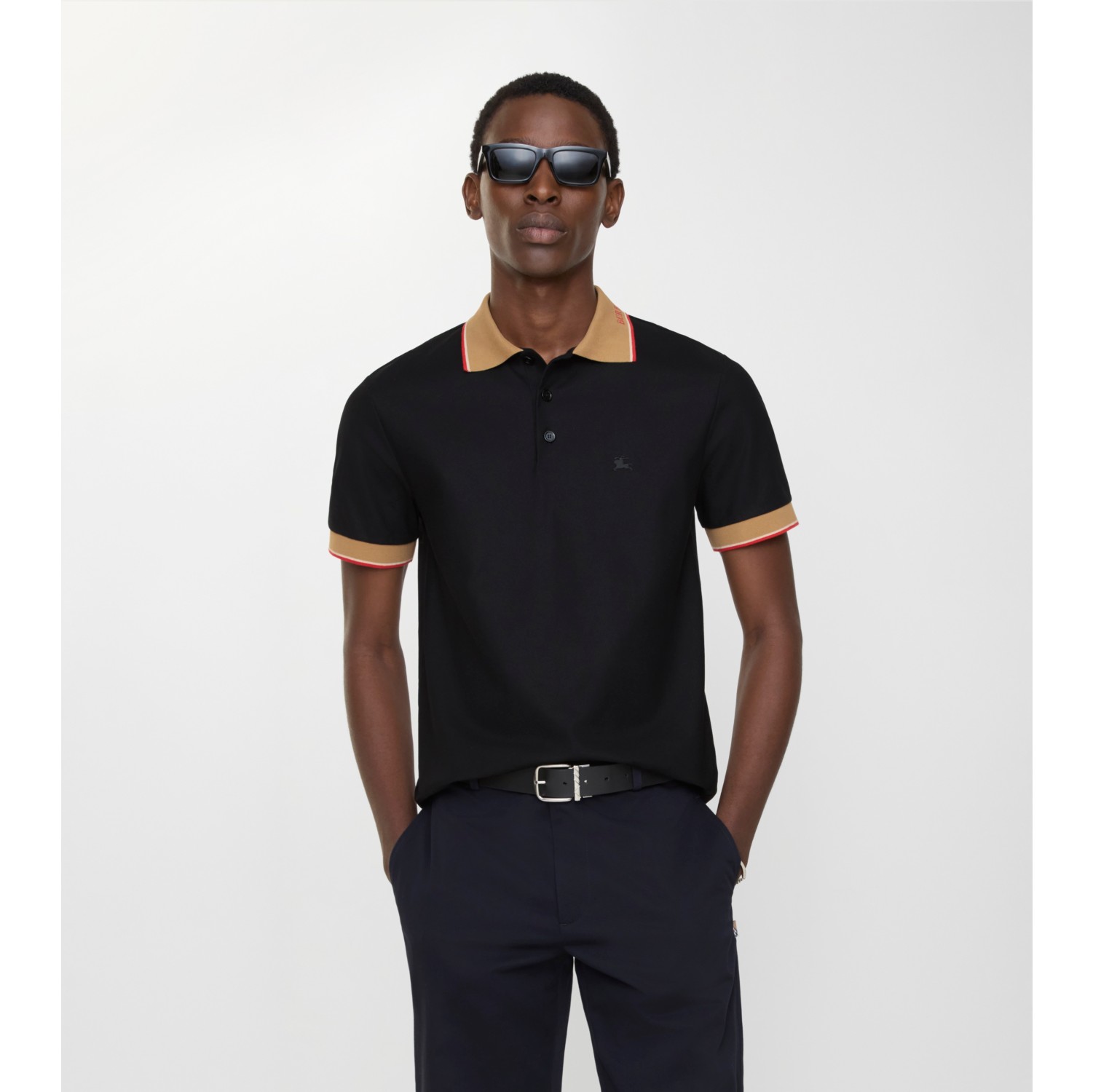 Logo Collar Cotton Polo Shirt