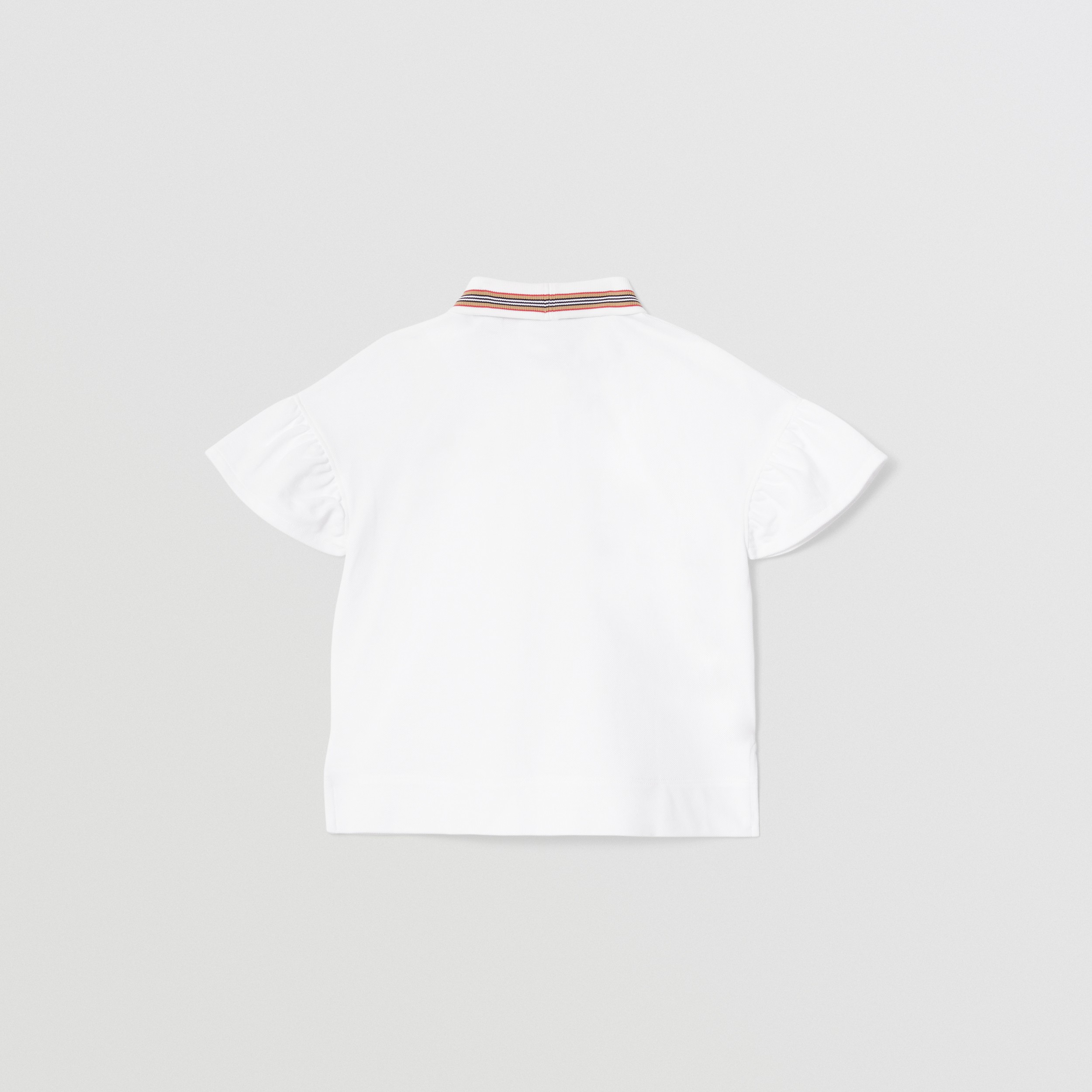Icon Stripe Detail Cotton Piqué Polo Shirt in White | Burberry® Official - 4