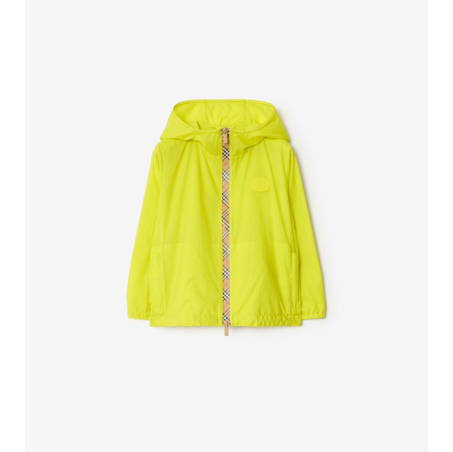 Checker-tape Nylon Hooded Jacket