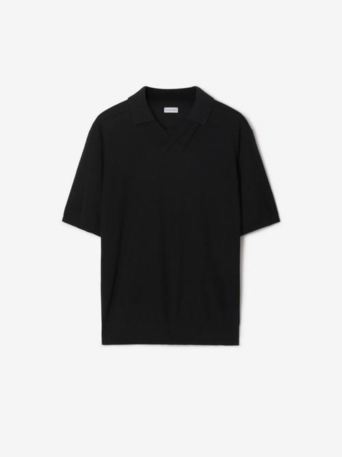 Burberry Wool Polo Shirt In Black