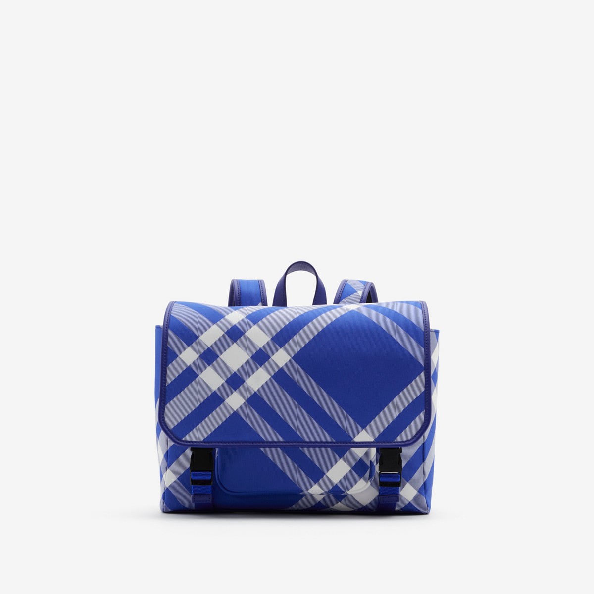 Shop Burberry Childrens Check Messenger Backpack In Knight