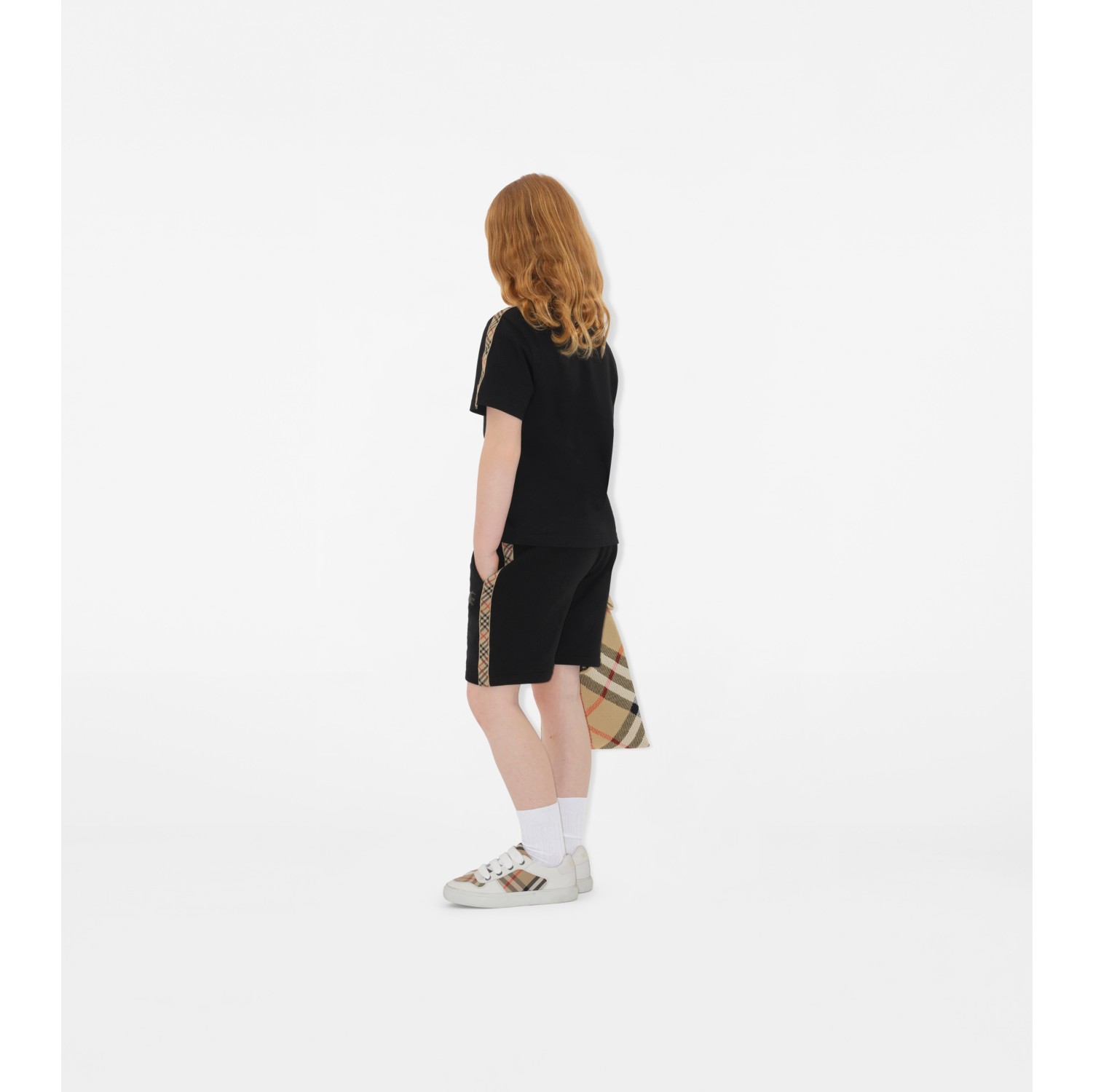 Check Trim Cotton Shorts