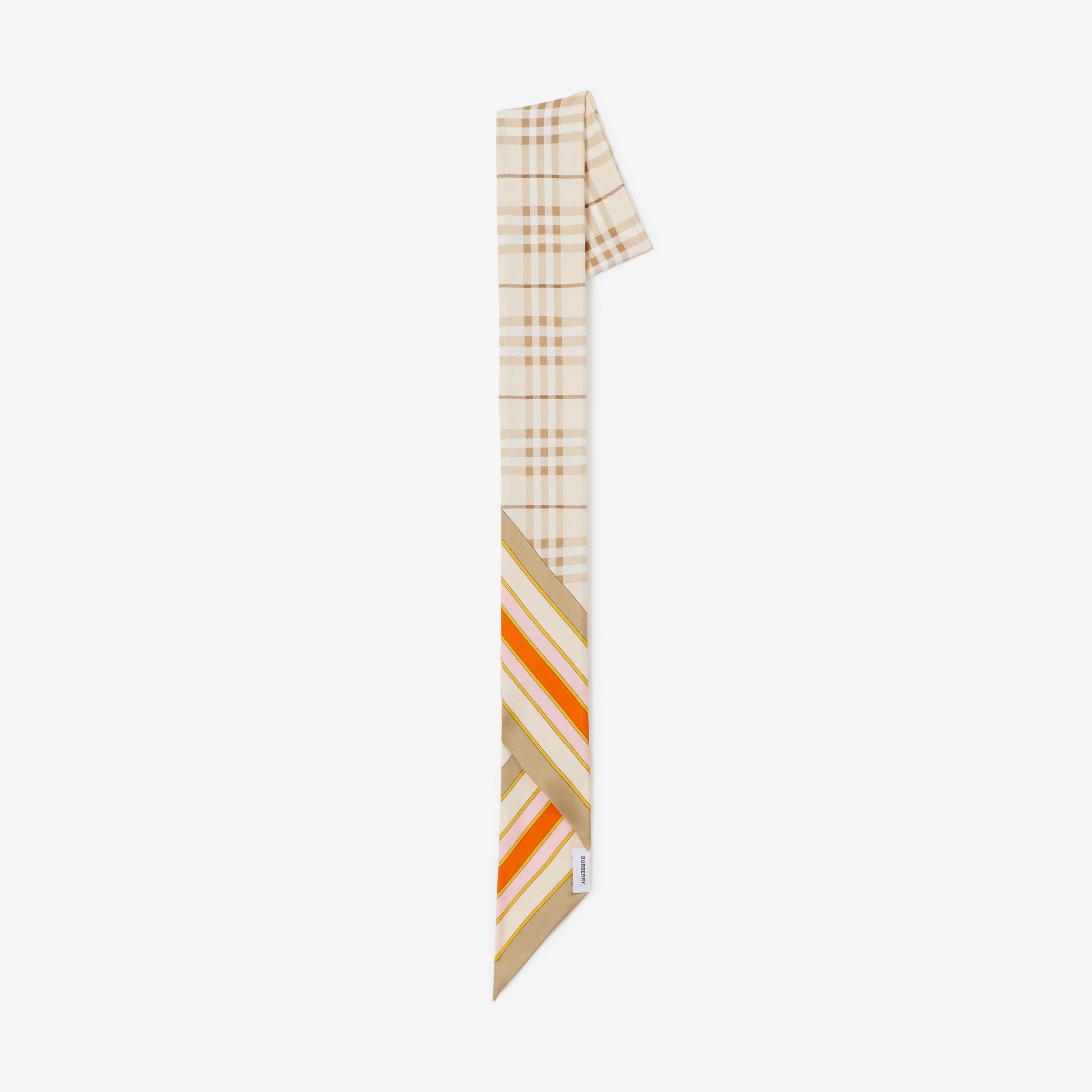 Sciarpa sottile in seta con stampa Check (Fulvo Tenue/arancione Brillante) | Sito ufficiale Burberry® - 2