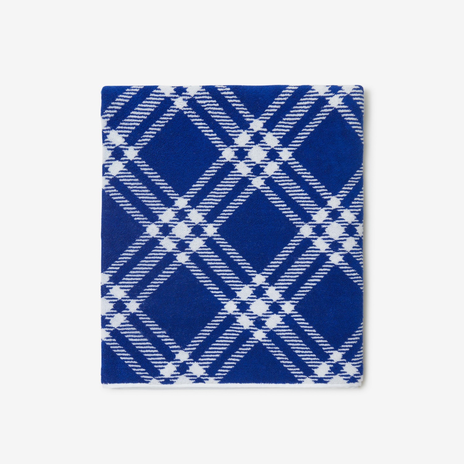 格纹棉质毛巾 (骑士蓝) | Burberry® 博柏利官网