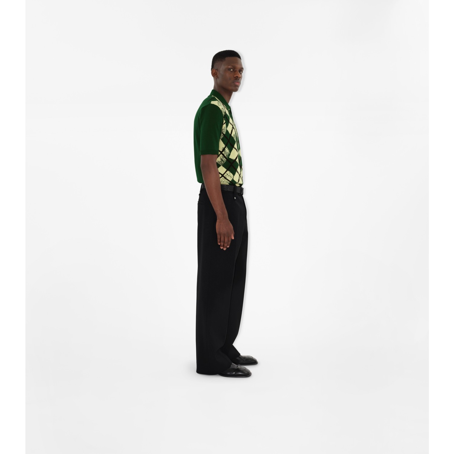 Baumwoll-Poloshirt im Argyle-Design