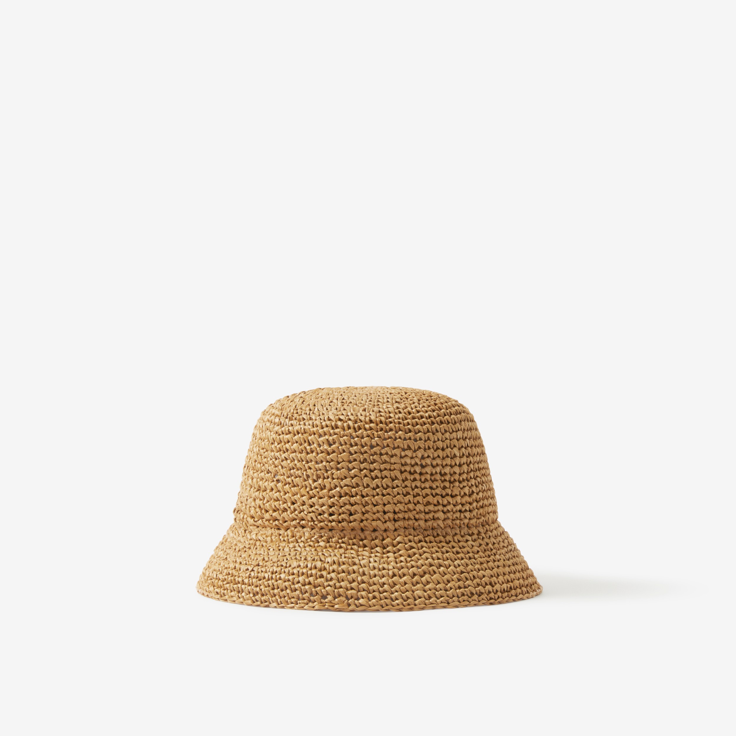 专属标识装饰酒椰纤维质感渔夫帽 (蓝色 / 米色) | Burberry® 博柏利官网 - 3
