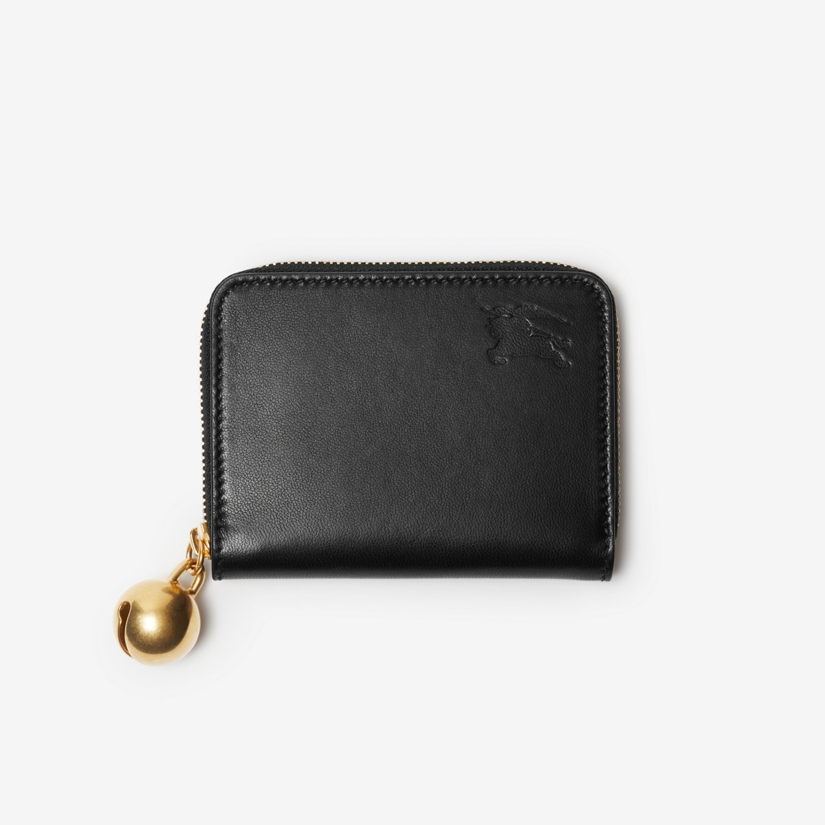 Burberry Ekd Leather Zip Wallet In Black