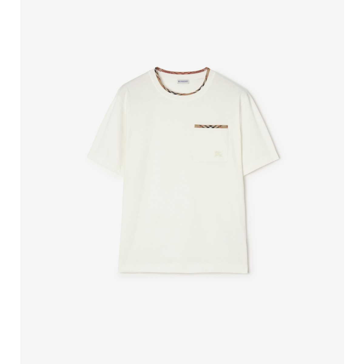  Check Trim Cotton T-shirt