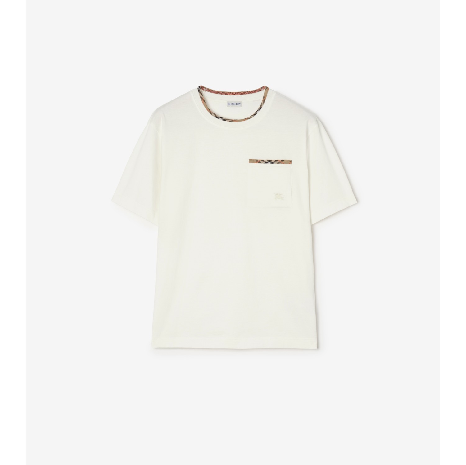 Check Trim Cotton T-shirt